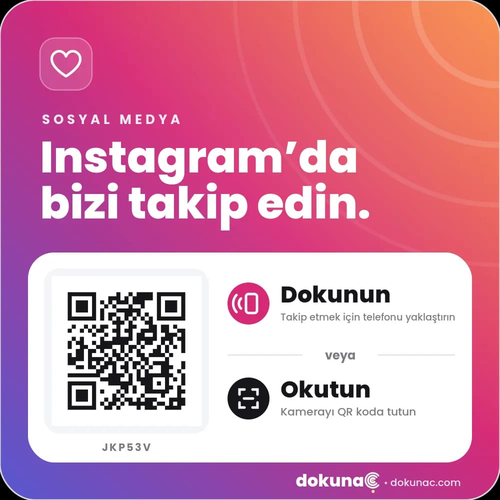 Instagram pleksi plakası: “Instagram'da bizi takip edin.”